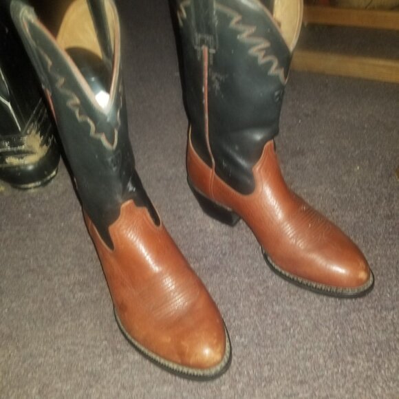 ARIAT EUC MENS 34693 WESTERN COWBOY LEATHER HEELED BOOTS - Picture 9 of 11